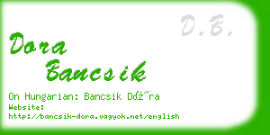 dora bancsik business card